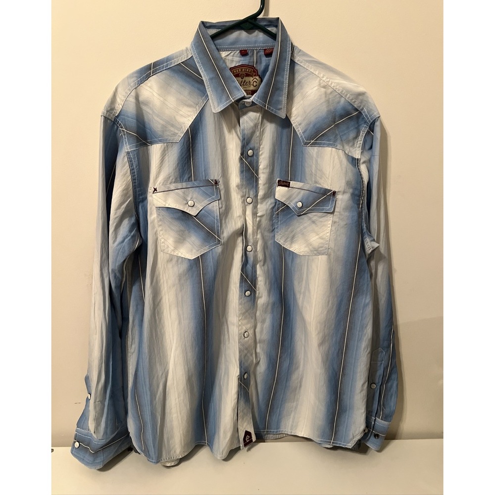 Rafter C Red Dirt Collection Men's LS Button Up Pearl Snap‎ Sz XL